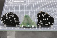 Snowflake Obsidian & Moss Agate Slabs, 131.2 Grams