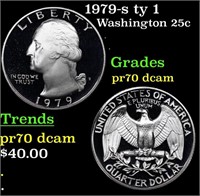 Proof 1979-s ty 1 Washington Quarter 25c Grades GE