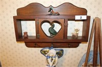 Craft Wall Shelf & Iron Goose Figure, Misc