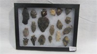 19 Framed Assorted Points and Blades