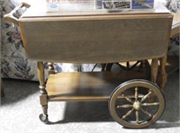 Maple drop leaf tea cart