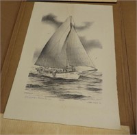 Framed sketch of Skip Jack Rosie Parks by John