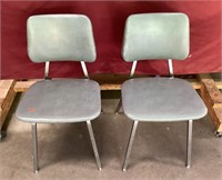 Pair Of Stackable Chairs By Royal Metal