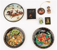 Russian Decorated Collectible Plates, Lacquer