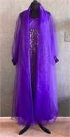 Mira Couturier Purple Sequined Gown & Evening Coat