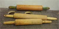 (3) Vintage Wooden Rolling Pin
