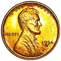 1934-D Lincoln Wheat Penny UNC RED