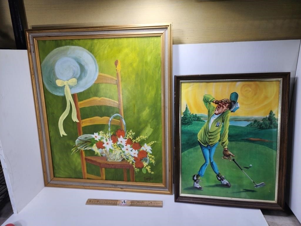 Flower Chair Painting & Golf Print