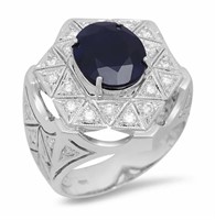 AIGL $ 7477 5.01 Ct Sapphire 1.06 Ct Diamond Ring