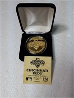 Cincinnati reds 24kt plated medallion