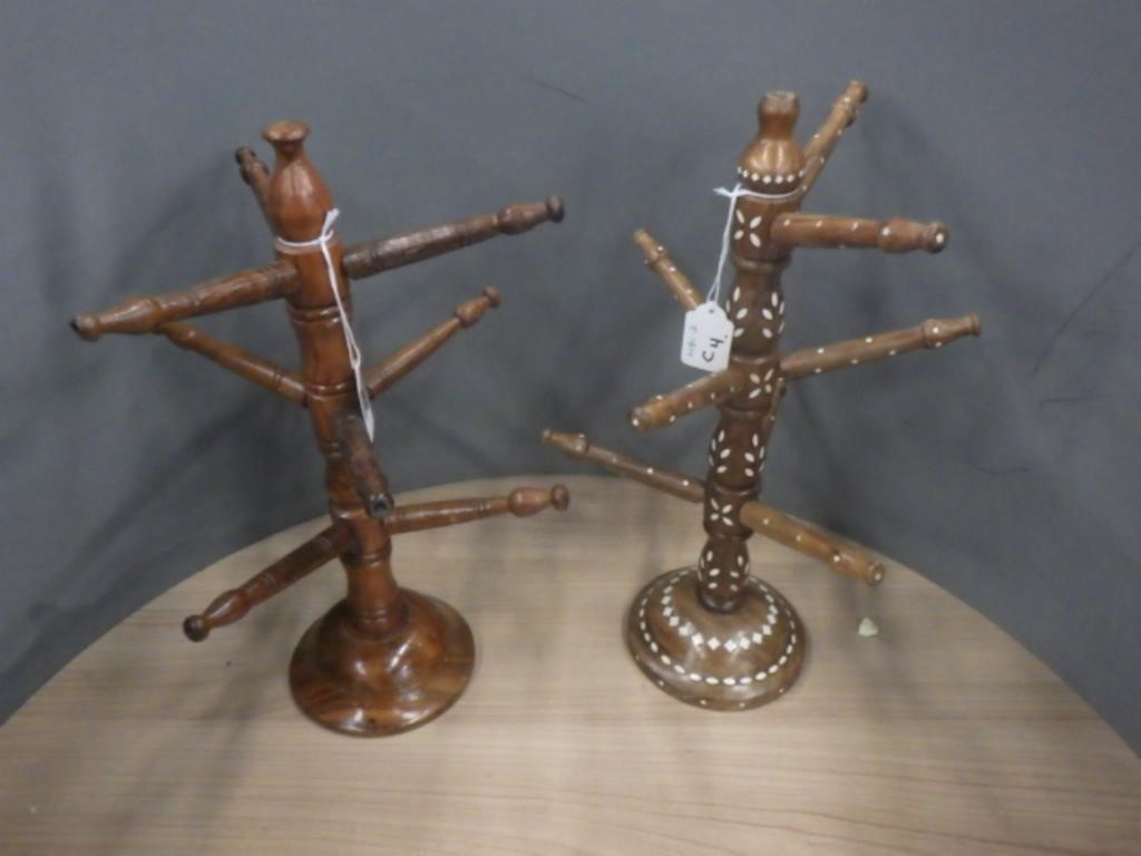 2 WOODEN BANGLE STANDS