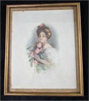 Framed Classic Style Lithograph Ansley Fox