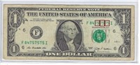 US$ 1 FRN Fancy SN Repeater x3  84 75 75 75 F.FN61