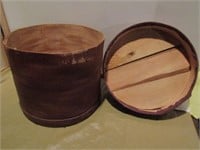 Wooden Cheese Box w/padded lid