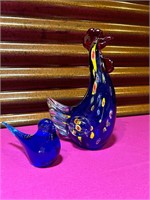 Pilgram Handblown Glass Bird, Glass Rooster