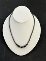 Smoky Black Beaded Choker Style Necklace