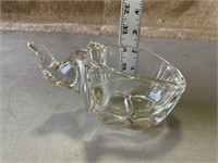 Vintage Sasaki glass elephant candy bowl dish