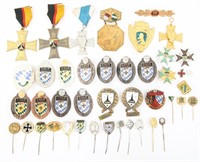 WWI TO GERMAN OCCUPATION ERA PINS TINNIES AND MORE