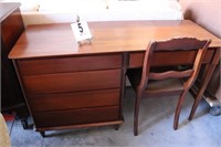 Solid Wood Desk with Chair 54x21x30"