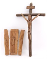 Folk Art Carved Cross & Retablo