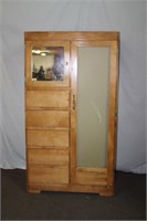 Wardrobe with two door, 5 drawers and