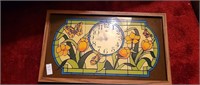 1970s Era Elgin Stained Glass Wall Clock