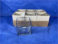 Cube Glass Vases, Qty: 6, 5x5x5"T