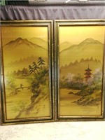 (2) Antique Japanese Silk Paintings Signed