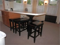 Group of 5 counter height modern barstools