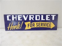Chevrolet Honk for Service Tin Sign 7.5x24in.