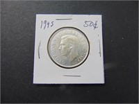 1945 Canadian 50 cent Coin