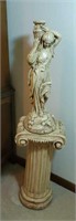 Beautiful statue on a pedestal approx 46 inches