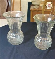 Pair of glass vases approx 8