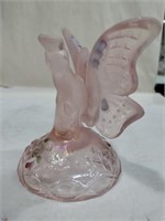 Fenton frosted hand painted butterfly signed