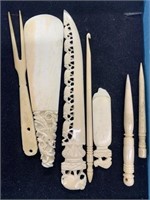 7 Pieces of carved Ivory