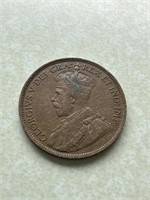 1918 Canadian one cent