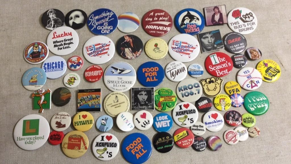 Vintage Buttons, Jetsons, Bozo The Clown, Music