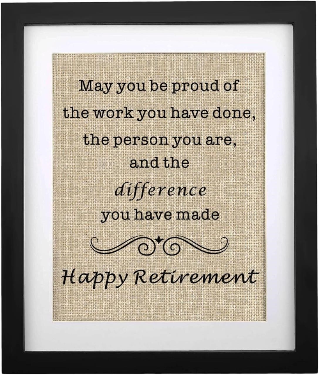 Framed Retirement BurlapPrint  Retirement Gifts