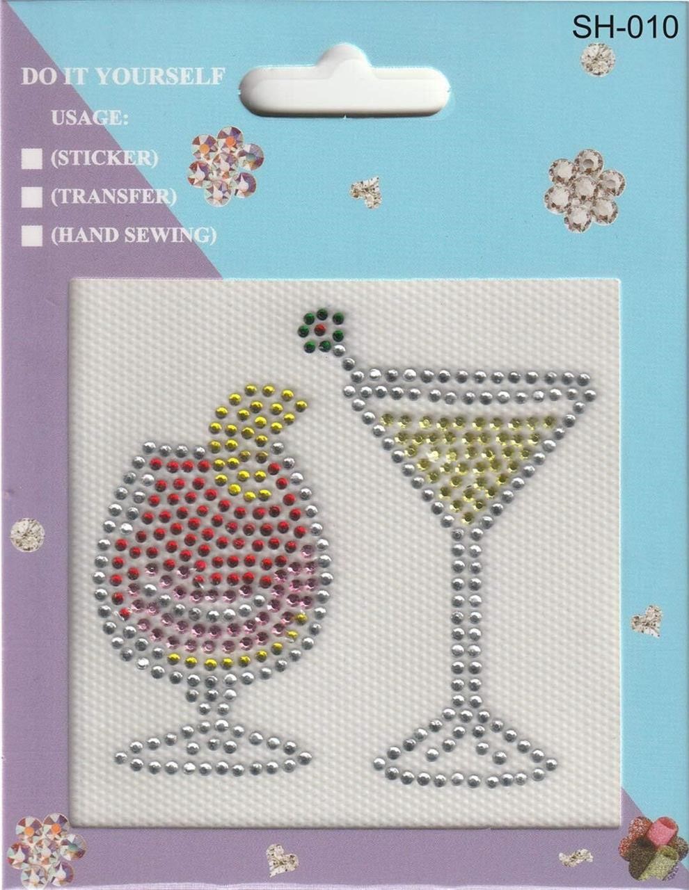 Art Rhinestone Sticker  (Wine Glass)