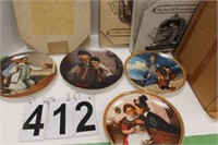4 Norman Rockwell Collector Plates By Knowles