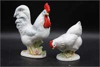 Metasco Japan Rooster & Hen Figurines