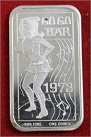 1oz 1973 Go Go Bar silver bar