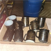 10 Zodiac Coffee Mugs - Black Cup w/ Gold Script