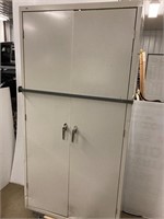 Steel lockable cabinet.