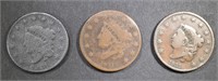 LOT OF 3 LARGE CENTS: