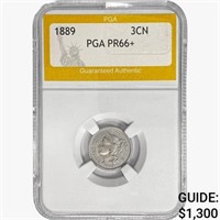 1889 Nickel Three Cent PGA PR66+