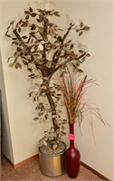 Unique decorative tin leaf tree and decorative