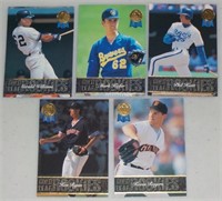 Lot of 5 1993 Leaf Gold Leaf Rookies Insert cards