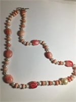 STERLING CORAL PEARL NECKLACE