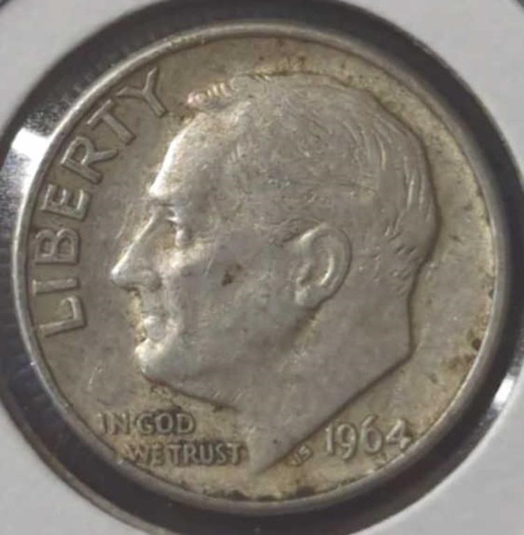 Silver 1964d Roosevelt dime